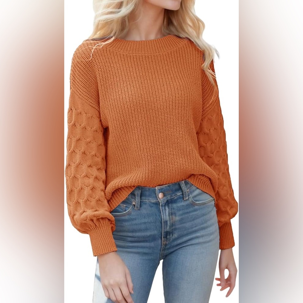 Relaxed fit,pullover sweater  1X